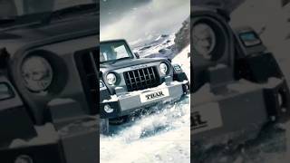 THAR 👑 offroad mode in snow ❄️❄️🌨️🌨️🌨️❄️❄️❄️4x4 cars shortvideo subscribe [upl. by Ardnazxela160]