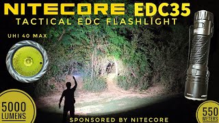 Nitecore EDC35 Tactical Flashlight Review amp Comparison with EDC33 Test Range 25m to 200m [upl. by Dougald]