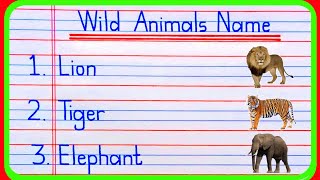 10 wild animals name in english  wild animals name  wild animals  janvaron ke naam [upl. by Hildy221]