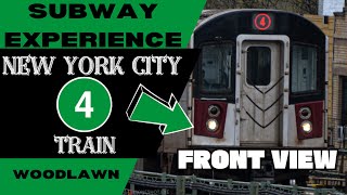 New York City Subway 4 Express Train to Woodlawn Front View [upl. by Pergrim]