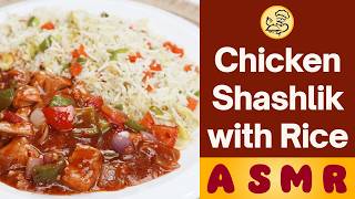 Spicy Chicken Shashlik with Fried Rice  RestaurantStyle Recipe at Home  Baba Food ASMR [upl. by Anyaj]