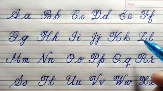 Cursive Writing for Beginners  A to Z Alphabets  Capital and Small letters  Palash Calligraphy [upl. by Adnarahs223]