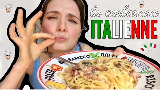 COOKING WITH NINA  la recette ITALIENNE de la carbonara miam vibes [upl. by Arahsal688]