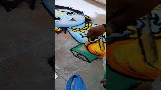 Krishna jayanthi special rangoli krishna krishnajayanthi rangoli [upl. by Nevart]