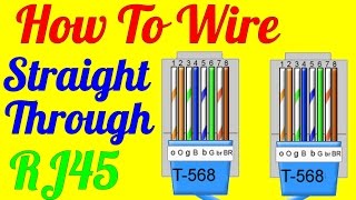 How To Make Straight Through Cable Rj45 Cat 5 5e 6  Wiring Diagram [upl. by Ennaus]