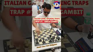 Italian Game Series Greco Gambit Trap 1 winningdrink Chess MCCP catur chessopenings [upl. by Atinet]