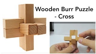 Burr Puzzle 3D Wooden Cross  Solution [upl. by Adnohs]