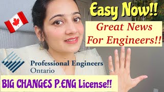 PEO Simplifies Licensing for New Immigrants  Easy To Get Engineering License in Canada Now [upl. by Nylyaj]