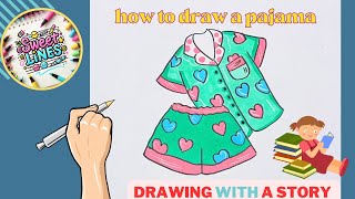 How to Draw and Color a Pajama in Bright Colors  what to draw when your bored [upl. by Osithe]