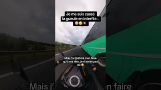 Je me suis cassé la gueule en interfile 🤕💥 moto automobile motorcycle bike bikelife [upl. by Niro]