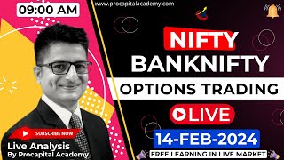 14 February Live Trading  Nifty Banknifty Live Options Trading  Nifty 50 Live nifty50 live [upl. by Enaz]