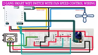 2 Gang Smart WiFi Switch with Fan Speed Control Retro fit model switch board wiring [upl. by Isle]