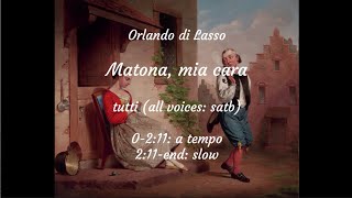 Matona mia cara Orlando di Lasso tutti all voices satb rehearsal track [upl. by Jake]