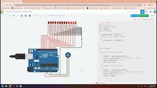 Potentiometer Control 13 LEDs Chasing Speed with Arduino [upl. by Pappano931]