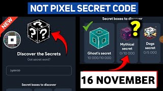 Not Pixel Secret Word  Not Pixel Airdrop Secret Code Today  Not Pixel Airdrop Secret Code [upl. by Harriett]