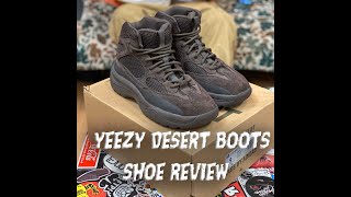 Yeezy Desert Boot quotOilquot by Adidas Shoe Review [upl. by Eillom919]