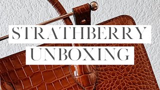 Strathberry Midi Croc Tote  Unboxing What Fits amp First Impressions [upl. by Assilev]