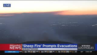 Evacuations remain in place as Sheep Fire continues to rage near Wrightwood [upl. by Henni]