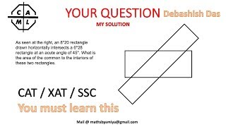 Intersection of two rectangle at an angle or rotation of rectangle  Geometry for CAT MBA Exams [upl. by Zetram441]