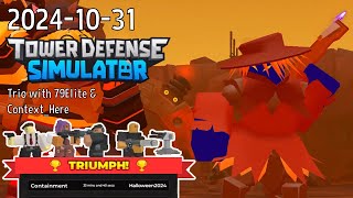 TRIOHalloween 2024 Event Night 3  Tower Defense Simulator [upl. by Cindee]