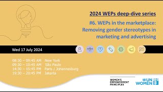 2024 WEPs deepdive Series 6 Removing gender stereotypes in marketing and advertising [upl. by Giavani]