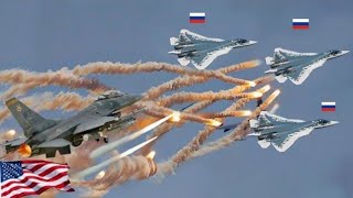 US F16 shoots down 4 of Russias best fighter jets SU57 and SU34  above the MOSCOW sky [upl. by Hedley]