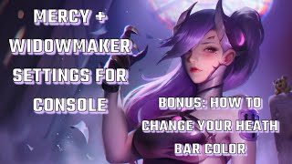 Mercy  Widowmaker settings for console  Plus How to change your health bar colors [upl. by Merl872]