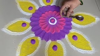 Beautiful Colorful Rangoli Design  Creative Rangoli  Easy amp Simple Rangoli Art [upl. by Anirtal]