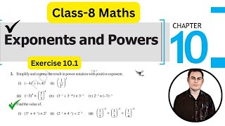 Ex101 Chapter  10 Exponents and Power Q No3  Class 8th Maths New Edition [upl. by Ebaj]