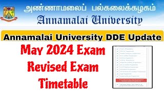 Annamalai University CDOE May 2024 Exam Date changes👍 [upl. by Peck]