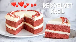 Tarta RED VELVET Fácil y Rápida ❤️  Receta Paso a Paso [upl. by Ellenrahc65]