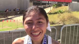 Angelina Lopez of Canoga Park 1st Place Girls Division 3 Varsity Green at Mt SAC Invitational [upl. by Kerril]