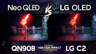 LG C2 vs Samsung QN90B  OLED vs Neo QLED Mini LED 4K TV Gaming Comparison [upl. by Adeline186]