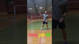 Cheap VS Expensive Badminton Racket on a backhand clear [upl. by Queena]