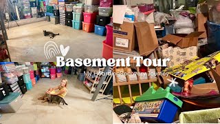 Basement Tour 2023  Decluttering Journey Transformation [upl. by Ainav]