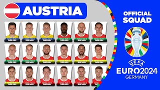 AUSTRIA OFFICIAL SQUAD EURO 2024  AUSTRIA 29 MAN PROVISIONAL SQUAD DEPTH FOR UEFA EURO 2024 [upl. by Asher]