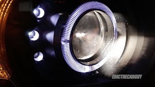 HID vs LED vs Halogen Headlights in Projector Housings [upl. by Elag872]