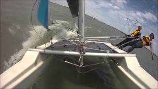 Calypso 16 sailing at Meningie January 2015 HD [upl. by Ladnor]