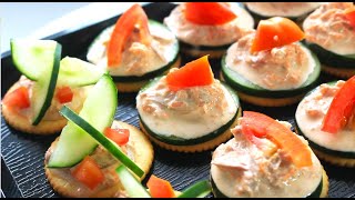 HOMEMADE FITA CRACKER CANAPE WITH CUCUMBER TUNA SALAD SPREAD RECIPE  Easy to make Appetizer [upl. by Siraj213]