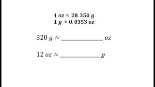 Convert Between Ounces and Grams Using a Unit Fraction [upl. by Nalyd]