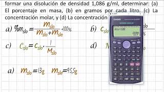 Como calcular  peso gL molaridad y normalidad con la densidad audio mejorado [upl. by Campball]