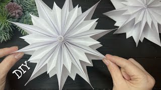 How To Make 3D Paper Snowflakes Christmas Decoration [upl. by Arob]