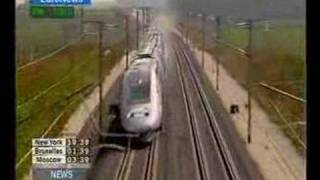 TGV Record 5748 km 03042007 EuroNews [upl. by Nehtan457]