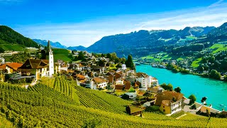 Beautiful Switzerland🇨🇭The most charming villages of the St Gallen Rhine Valley 🫶 4KHDR [upl. by Carr]