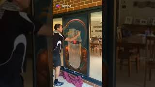 Window cleaning satisfying hanuman [upl. by Allerus]