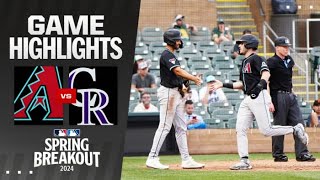 Diamondbacks vs Rockies  2024 Spring Breakout Highlights [upl. by Hpesoj463]