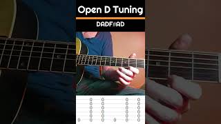 Easy Relaxing Open D Tuning Riffs With Tabs opentuning acousticguitartabs alternatetunings [upl. by Erkan202]