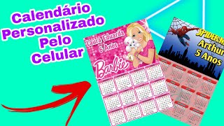 Como fazer lembrança calendário personalizado pelo celular [upl. by Eerehs]