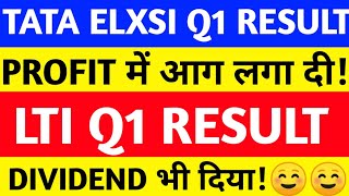 TATA ELXSI Q1 RESULT 2021  TATA ELXSI SHARE NEWS TATA ELXSI NEWS LTI SHARE NEWS LTI SHARE LTI [upl. by Adnawal]