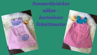 Sommerkleidchen nähen  kostenloses Schnittmuster [upl. by Johny]